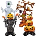 thumbnail image 2 of Globos inflables de papel de aluminio para niños, juguetes inflables de pie enorme, calabaza, fantasma, bruja, murciélago, Araña, suministros para fiestas de Halloween, 2 of 4