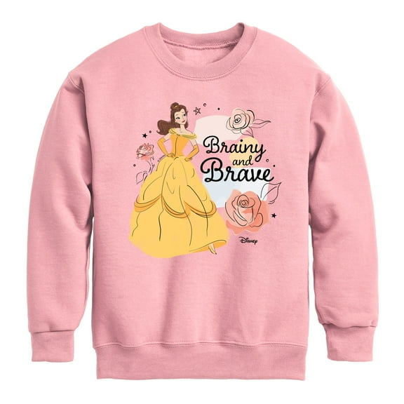 Disney - Belle Brainy And Brave - Toddler & Youth Crewneck Fleece Sweatshirt