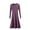 Purple, variant on Fashion Casual Women's Mid Length Dress Round Neck Solid Color Dress Inner Layer Woolen A-Line Dress Autumn And Winter Slim Fit Dress