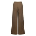 thumbnail image 2 of REALiKUN Women's Stretchy High Waisted Wide Leg Button-Down Pants Sailor Bell Flare Pants Brown XXL, 2 of 8