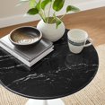 thumbnail image 7 of Modway Lippa 20" Round Artificial Marble Side Table in White Black, 7 of 7