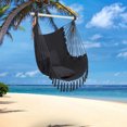 thumbnail image 6 of Macrame Hammock Chair Rope Swing, 550 Lbs Capacity, Two Cushions & Portable Steel Spreader Bar for Indoor/Outdoor,Dark Gray, 6 of 9