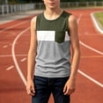 thumbnail image 5 of Asxite Toddler Boys Tank Top Contrast Color Pocket Sleeveless Crew Neck Casual Summer Blouses 3-14Y, 5 of 6