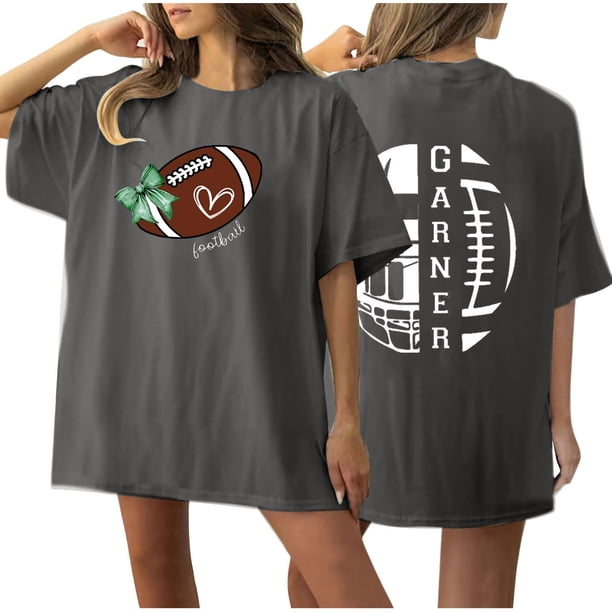 Tops Cortos para las Mujeres, Doble Cara Impreso Cuello Redondo Gota Hombro Camiseta, Top Estirable Casual