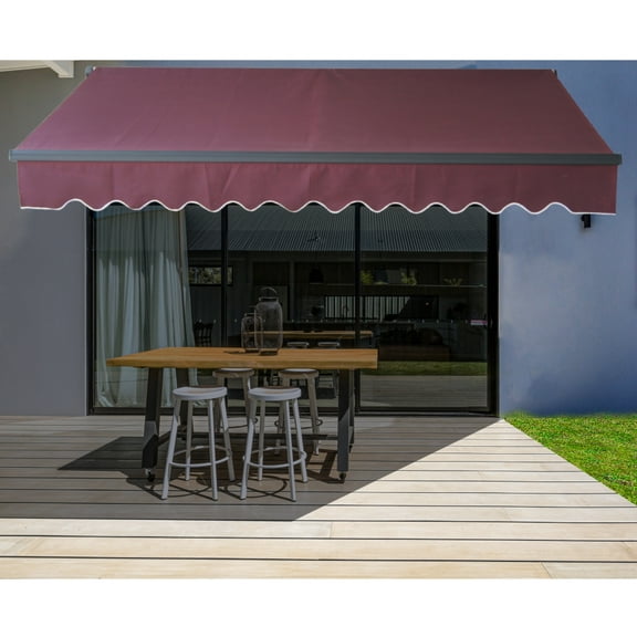 ALEKO 13'x10' Retractable Black Frame Patio Awning, Multiple Colors