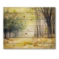 thumbnail image 3 of Designart 'Bright Sunshine Through The Yellow Forest Trees III' Traditional Print on Natural Pine Wood, 3 of 5