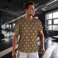 thumbnail image 3 of Wukai Green and Squares Print Men's Short-Sleeved Mesh T-Shirt,Quick-Dry Short Sleeve Workout T-Shirt-X-Small, 3 of 8