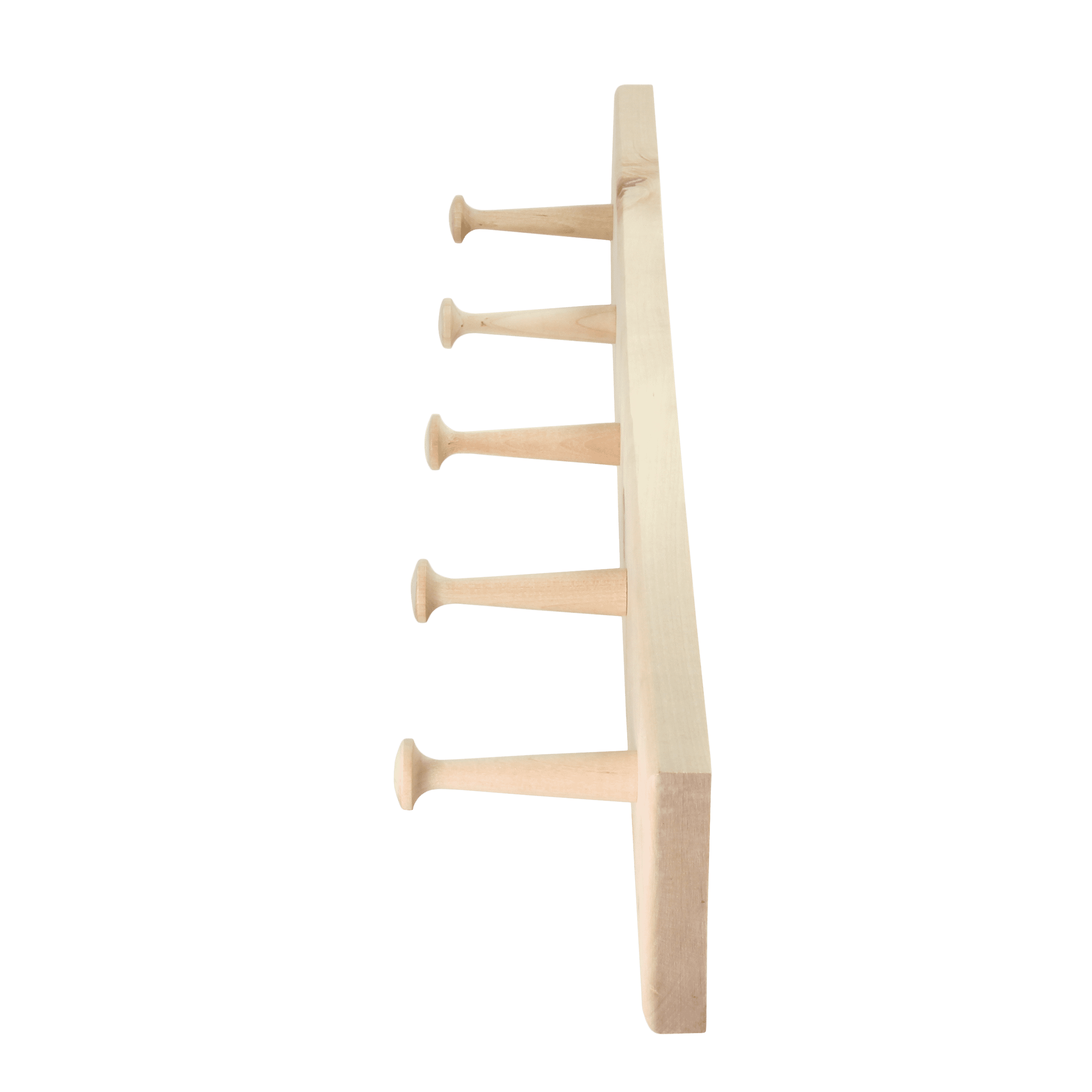 Mainstays 18 in. Wall Mounted Unfinished Wood Hook Rack, 4 Pegs 