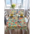 thumbnail image 3 of Boho Green Flowers Rectangle Tablecloth, Spring Abstract Watercolor Floral Leaf Waterproof & StainResistant Tablecloth, Washable Oil-proof Table Cover for Dining/Party/Wedding/Camping/Buffet 52x70 In, 3 of 9