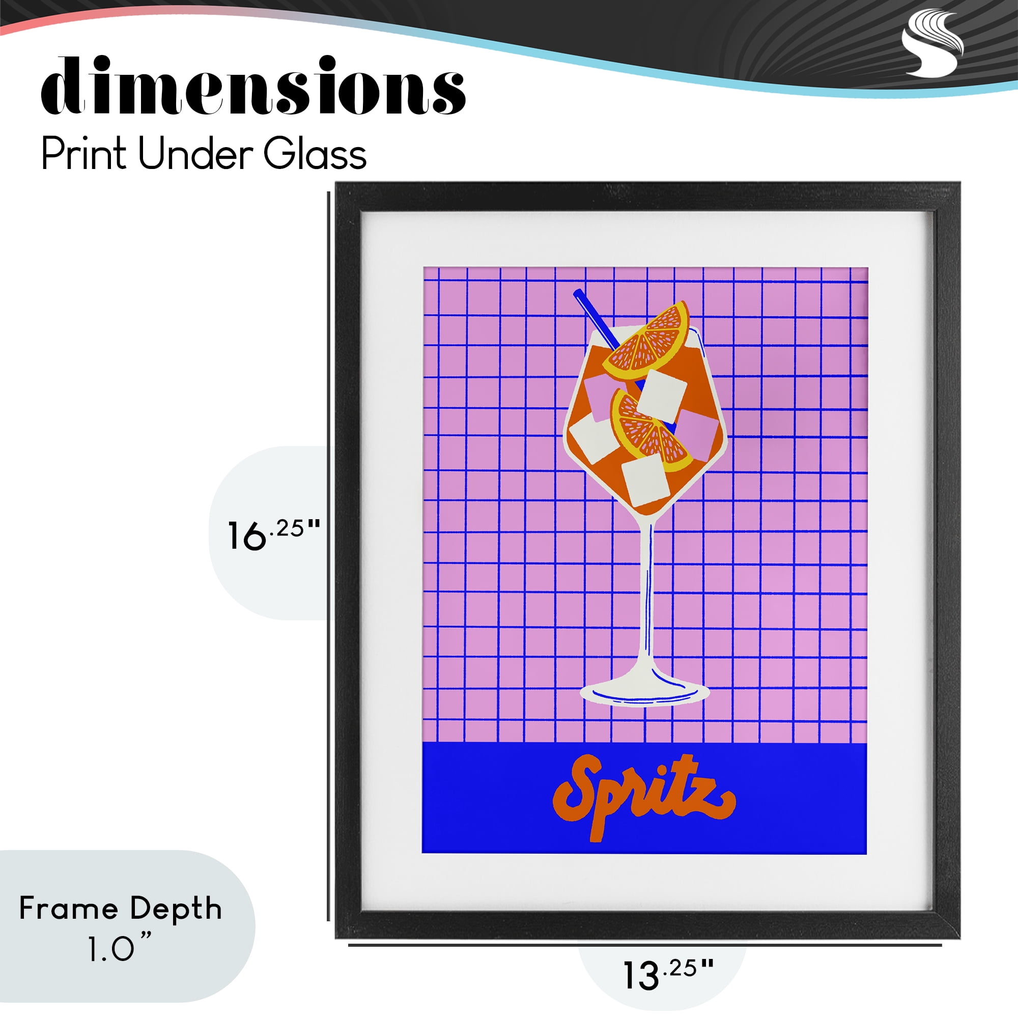 Stupell Industries Colorful Summer Spritz Drink Black Framed Print Under Glass, design by Indira Prieto | IndySign