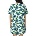 thumbnail image 3 of Naloa Blue Sunflowers Women's Short-Sleeved Pajama Set, Loungewear, Summer pajamas, Breathable Cozy - XX-Large, 3 of 9