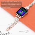 thumbnail image 5 of Diamond Band Compatible with Apple Watch Bands for Women 42mm 44mm 45mm 49mm Series 9 Ultra SE 8 7 6 5 4 3 2 1, Sparkle Diamond Replacement Bracelet Wristband with Link Removal Tool, Rosegold, 5 of 5
