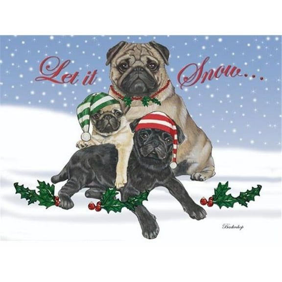 Pipsqueak Productions C527 Holiday Boxed Cards- Pug