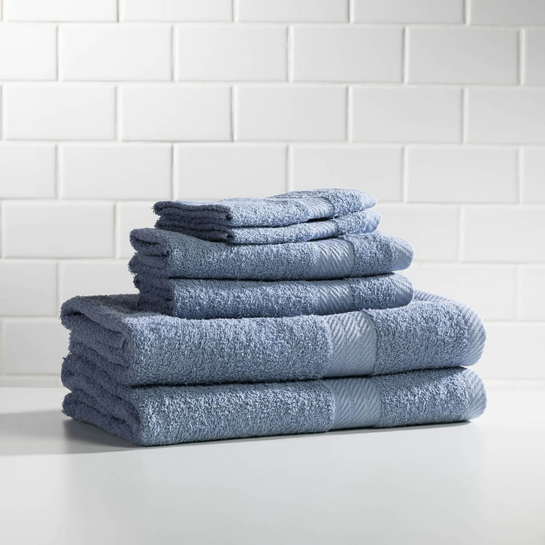 Baltic Linen Signet Ultra Absorbant 100 Percent Cotton Towel Set, Navy - 6 Piece