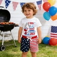thumbnail image 2 of Jamsmile Toddler Boys Outfit Sets Independence Day Embroidery Print Tshirts + Shorts Summer Shorts 2pc Children Boys Outfits, 2 of 7