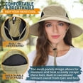 thumbnail image 6 of Women's Gardening Sun Hat Wide Brim Beach Sun Protection Breathable Cotton Summer Sun Hat with Folding Brim/Khaki, 6 of 9