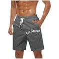 thumbnail image 2 of DPTALR Men's Fashion Print Casual Beach Shorts Drawstring Elastic Waist Multi-Pocket Breathable Shorts,Gray,Big and Tall Men XL, 2 of 5