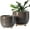 Reactive Glaze Black, variant on Ceramic Plant Pots, 5.1 + 6.4 Inch Footed Pots for Plants, Modern Flower Pots for Home and Office, Indoor Planters with Drainage, Reactive Glaze White