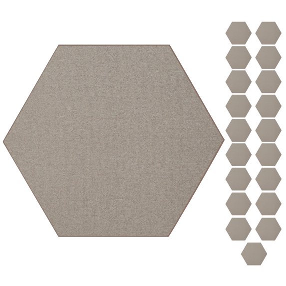 Furnish My Place Modern Indoor/Outdoor Commercial Solid Beige Rug, Modern Area Rug, Baby Nursery Mat, Pet-Friendly Carpet for Living Room, Playroom, Made in USA, 2' Hexagon - Set of 20