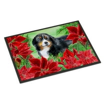 Carolines Treasures CK1294MAT Bernese Mountain Dog Poinsettas Door Mat Indoor Rug or Outdoor Welcome Mat 18x27 Doormat