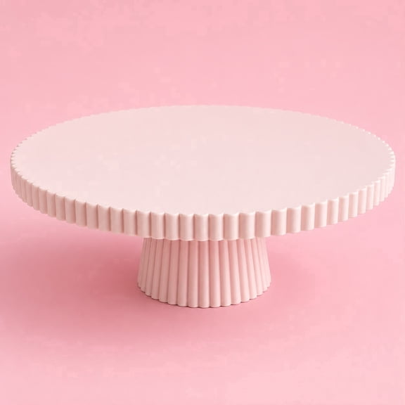 Cake Stand with Pedestal, Fluted Dessert Display for Cakes, Cupcakes & Parties