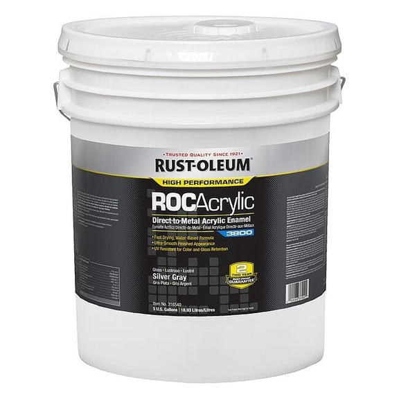 Rust-Oleum Acrylic Enamel Coating,Silver Gray,5 gal 316540