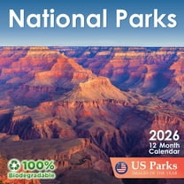 EcoEarth 18 Month Vertical Wall Calendar, National Parks, 11" x 17", Jul 2025-Dec 2026