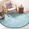 thumbnail image 2 of SAFAVIEH Montauk Crystal Geometric Cotton Area Rug, Aqua/Ivory, 6' x 6' Round, 2 of 8