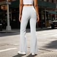 thumbnail image 1 of Hfnxid Women's Flare Yoga Pant High Waist Tummy Control Workout Trousers Solid Color Gym Athletic Trouser White，XL, 1 of 3