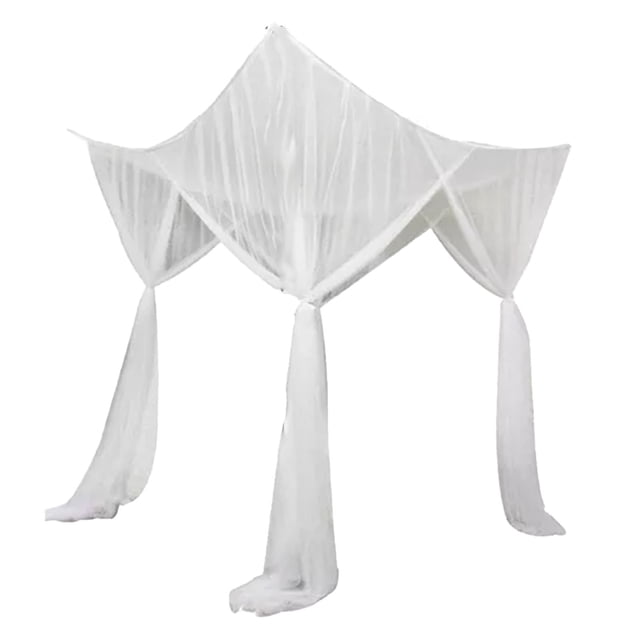 Opening Bed Canopy,Square Bed Canopy Polyester Corner Canopy Princess Canopy Bed Curtains Dependable Performance