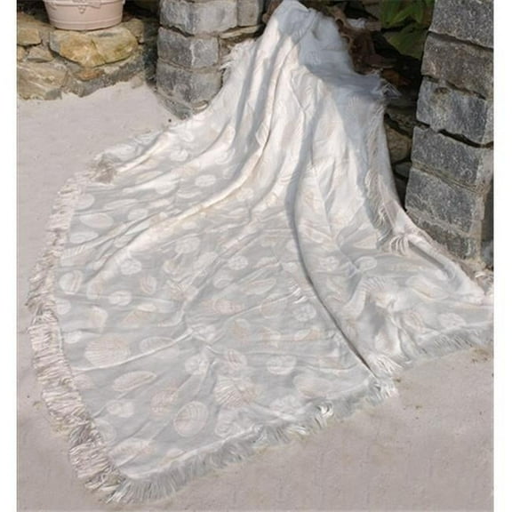 Seashells Tapestry Throw Blanket Fashionable Jacquard Woven 50 X 60 in.
