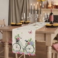 thumbnail image 2 of Table Runners 72 Inches Long Dress Scarves, Farmhouse Spring Farmhouse Kitchen/Dining Table Runner, Coffee Tablerunners, Retro Bicycles Flowers Vines Butterfly 16x72 Inch, 2 of 9