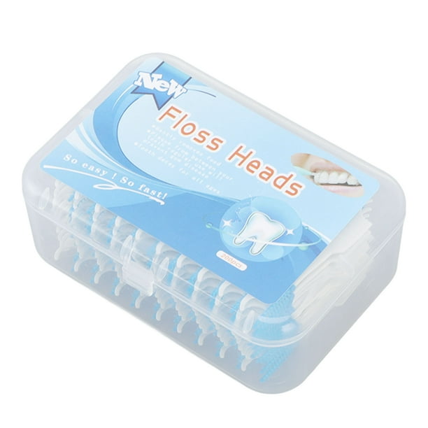 Cepillo interdental desechable de silicona suave, portátil, con estuche para el cuidado bucal, 200 unidades, color azul