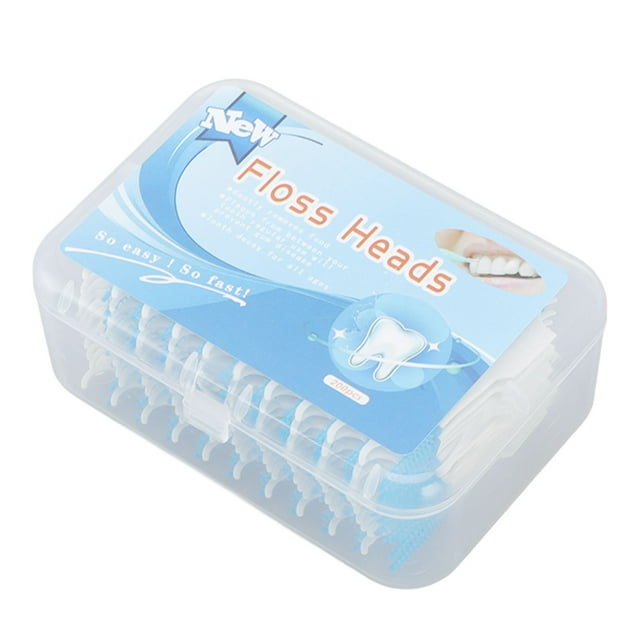 Cepillo interdental desechable de silicona suave, portátil, con estuche para el cuidado bucal, 200 unidades, color azul