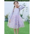 thumbnail image 4 of Aideaone Girls Dresses Long Sleeve Tutu Dress Fluffy Tulle Fall Winter Dresses Purple 4-8 Years, 4 of 6