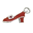 thumbnail image 1 of Sterling Silver 20" 1mm Box Chain Enameled Red High Heel Shoe Red Crystals Pendant Necklace, 1 of 2