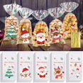 thumbnail image 1 of Bolsas de regalo de Navidad de 50/100 piezas, dulces, galletas, Papá Noel, embalaje de Navidad, bolsa de plástico, decoración de fiesta de navidad, 1 of 4