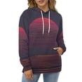 thumbnail image 3 of POBUDS Hoodie, Regular Fit Sporty Pullover Hooded Sweatshirt for Men Women Sunset Minimalist S, 3 of 6