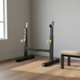thumbnail image 2 of twisto Squat Bench Press Stand Multi-Function Adjustable Squat Rack Heavy Duty Adjustable Barbell Rack for Beginners, Weight Training, Indoor, Black Green, 2 of 10