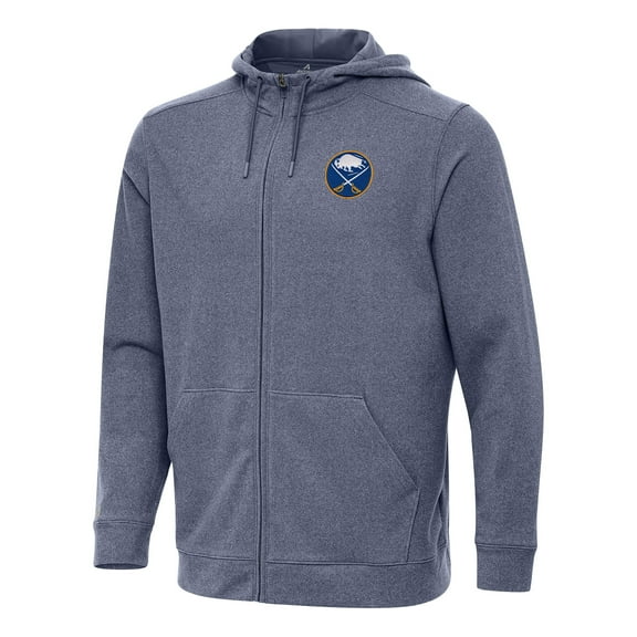 Men's Antigua Heather Navy Buffalo Sabres Effortless Full-Zip Hoodie Jacket
