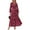 Floral Red, variant on PRETTYGARDEN Long Sleeve Maxi Fall Dresses for Women V Neck Smocked Boho Floral Tiered Swing Flowy Wedding Guest Dress