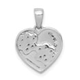 thumbnail image 3 of FB Jewels 14K White Gold Diamond Paw Prints Heart Pendant, 3 of 4
