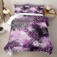 thumbnail image 2 of Homewish Purple Leopard Print Quilt Full,Animal Theme Full Bedspread Sets,3 Pieces, 2 of 7