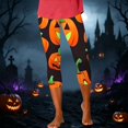 thumbnail image 2 of Danhjin Women's Halloween Leggings Capris High Waist Print Yoga Pants Casual Fashion Slim Stretchy Workout Running Gym Trousers, 2 of 8