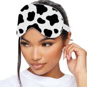 SMUG Cute Fun Sleep Mask for Women & Girls, Satin Eye Mask for Travel & Light-Blocking, Cow Print