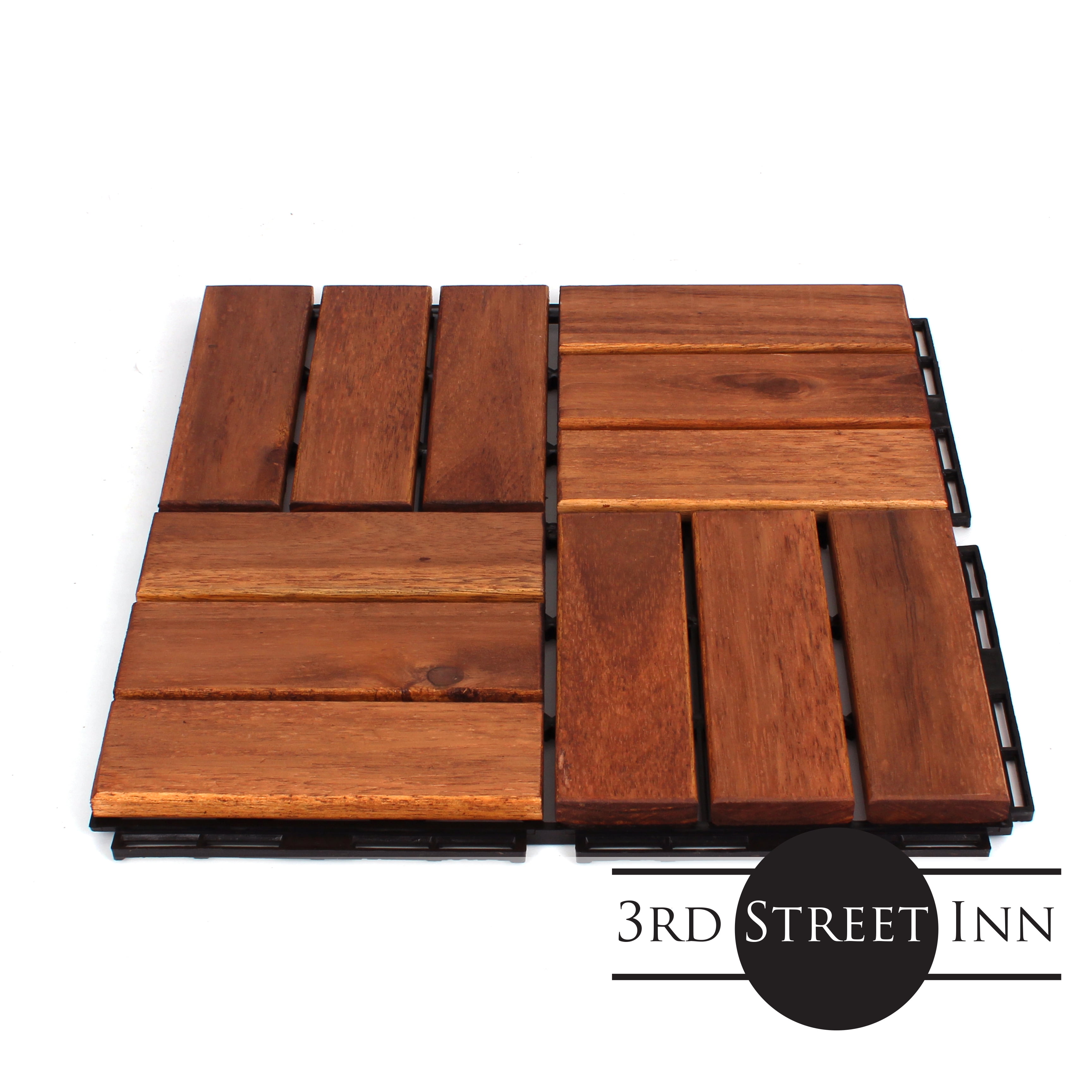 Acacia Wood Outdoor Flooring 12x12 Straight Pattern Decking 20 Pack Deck Tiles Ebony Finish Patio Pavers Interlocking Patio Tiles Decking Fencing Tools Home Improvement Rayvoltbike Com