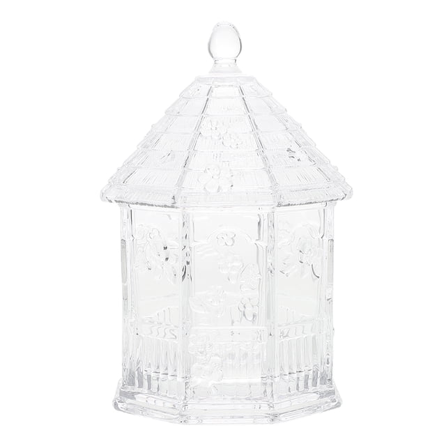 Elegant Glass Candy Dish With Lid Kitchen Storage Jar Exquisite Glass Candy Dish With Lid Glass Food Storage Container Candy Storage Jar