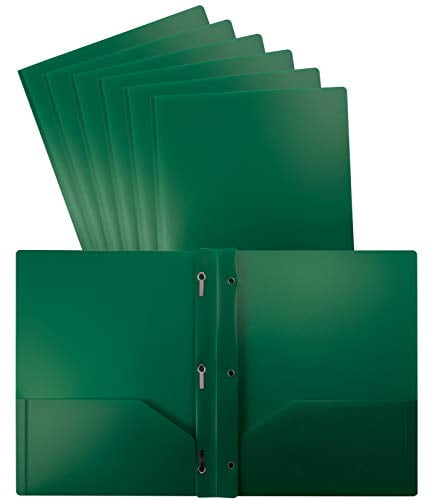 Folders 8pcs/Pack Plastic Folders with Pockets and Prongs Heavy Duty Folders with Cover 
