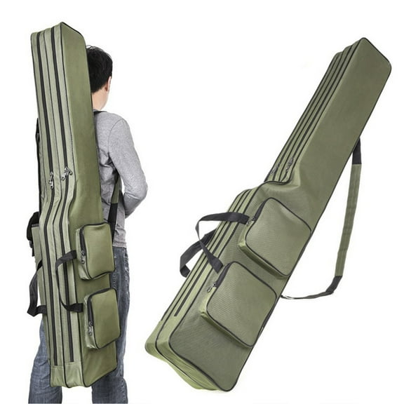 Fishing Two Layer 130cm Fishing Rod Reel Bag Fishing Pole Gear Tackle Tool Carry Case Carrier Travel Bag Storage Bag Organizer Fishing Cover Bag