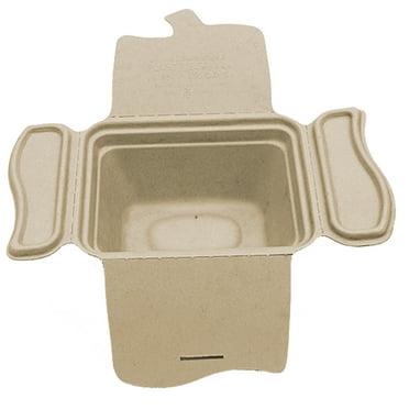 World Centrics 24 oz Compost-A-Pak Container - Unbleached Plant Fiber - Compostable - Case of 200